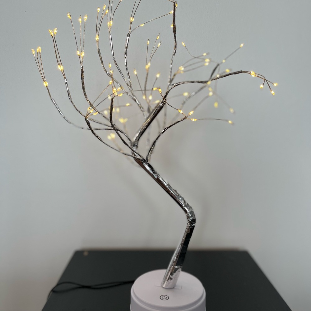 Set of two led shimmer gold silver light up trees wedding decor